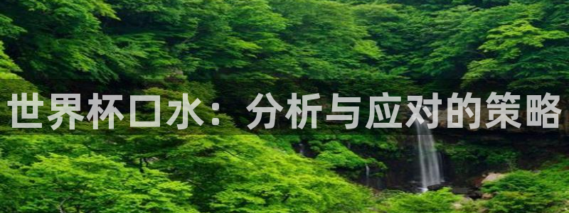 2026年世界杯赛程时间表格：世界杯口水：分析与应对的策略